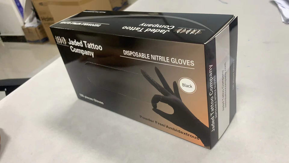 Jaded Black Nitrile Disposable Gloves